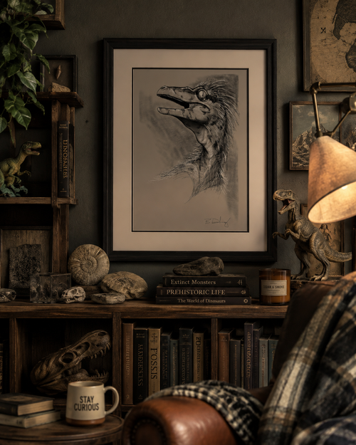 12x18 Raptor Head Limited Edition Artist Print